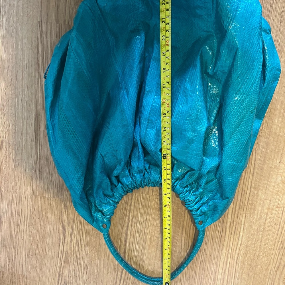Beirn Teal Women's Snakeskin Hobo Bag - Picture 7 of 9